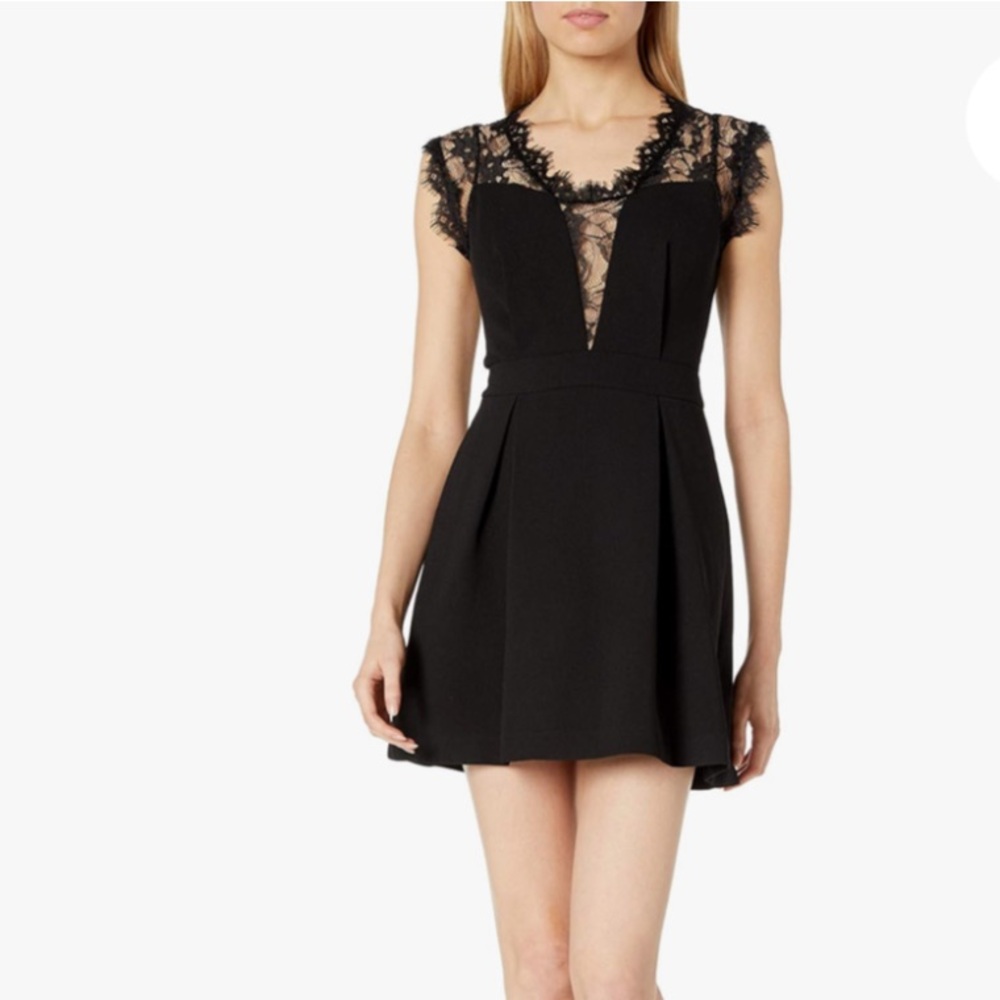 BCBGeneration black lace mini fit and flare cocktail Dress